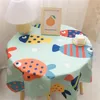 Table Cloth Wild Flower Floral Fruit Tablecloth Round Waterproof Polyester Washable Cover 230828