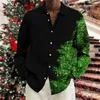Chemises habillées pour hommes Chemise de Noël Arbre de Noël doré Impression 3D Chemise à manches longues de Noël Chemise de fête de vacances Chemise de mode pour hommes 6XL 230828