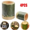 マグカップ再利用可能な竹カップタンブラーチューブ滑らかなコーヒー屋外パーティードリンクウェアビジネス使用ミルクティーライスコンテナ4PCS 230828