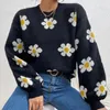 Pulls pour femmes WomenGirl WinterAutumnSpring Floral Mignon Santa Head Modèle Pull en tricot doux et lisse Beau vieil homme