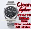 Clean 214270 Explorer Orologio da uomo di lusso 3230 Movimento meccanico in acciaio 904L, 39 mm super luminoso business subacqueo 124270