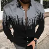 Camisas informales para hombre, camisa estampada de secado rápido, ajustada, transpirable, de manga larga, de diseñador callejero a la moda.