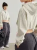 Damenjacken HOUZHOU Kurze Kapuze Frauen Japanischer Stil Casual Windschutz Weibliche Streetwear Y2k Vintage Basic Track All-Match