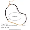 Anhänger Halsketten Edelstahl Schwarz Perlen Halskette Für Frauen Weibliche Böhmische Armbänder Choker Schmuck Sets Zubehör