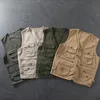 Мужские жилеты Ropa Hombre American Trend Multipcolecte Multipcoert Tooling Vest Короткая японская ретро повседневная куртка Top Clothing 230826