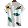 Men's Dress Shirts Feather Beach Men Women Fashion Hawaiian Casual Blouses Clothing Vocation Lapel 230826