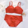 Bras Sets Roseheart For Women Red Padded Straps Half Cup Cotton Panties Push Up Bra Set Sexy Lingerie Underwear A B