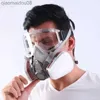 Protective Clothing New 7-In-1 6200 Dust Gas Respirator Half Face Dust Mask For Painting Spraying Organic Vapor Chemical Gas Filter Work Safety HKD230826