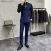 (Chaquetas + Pantalones + Chaleco) Hombres de lujo Novio Boda Esmoquin Moda Trajes de negocios a cuadros Traje de negocios informal de alta calidad de tres piezas Q230828