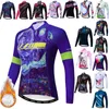 Koszulki rowerowe Topy Starry Sky Women Cylling Jersey Długie rękawie zimowa kurtka rowerowa Ubranie rowerowe