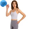 LU-186 sem costas yoga tank topos para mulheres sem mangas esportes t camisa treino sutiã de fitness secagem rápida atlético correndo colete ladyh