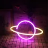 Planet Neon Sign Planet Light Led Neon Signs Planet Led Sign for Wall Decor Aesthetic Hanging Saturn Neon Light for Home Decor HKD230825
