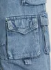 Damen-Jeans, mehr große Taschen, lockere Cargo-Denim-Hosen, hohe Taille, ausgewaschen, Vintage, übergroß, weites Bein, eingesackt, ZN199 230826