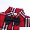 T-Shirts Toddler Kid Baby Boy Clothes Long Sleeve Plaid Tops Cotton Shirt Blouse Streetwear Outfits 2-7T Casual Drop Delivery Kids M Dhbb0