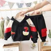 Kleidungssets Herbst Kinder Jungen Kleidung Set Baby Plus Samt Cartoon Dinosaurier Kapuzenjacke Mäntel Hosen 2 Stücke Kinder Trainingsanzug für 15 Jahre x0828