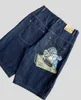 Pantalones para mujer Estilo coreano para mujer Hombres y pantalones cortos de mezclilla Y2K con agujeros Lavado Parche recto Casual Jeans góticos Harajuku Baggy