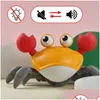 Electric/Rc Animals Light Up Electric Escape Crab Toy Learn Climb Walking Rechargeable Pet Cling Musical Toys Educational Kid Gifts Dhtzw