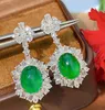 Dangle Earrings LR Jewelry Solid 18K Gold Nature Green Emerald 7.8ct Gemstones Diamonds Female Drop For Women Fine