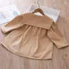 Jackets Korean Version Children's Clothing Girls' Doll Collar Trench Coat 2023 Autumn Fashion Top