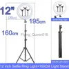 Cadeau de Noël 10 12 14 pouces Dimmable LED Selfie Ring Light avec support sans trépied 160 cm Lampe Photographie Ringlight Téléphone HKD230830