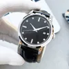 Çift İzle Otomatik Hareket 40/35mm Mekanik Saatler Su Geçirmez Moda İşi Bilek saati Montre De Lüks Deri Kayış