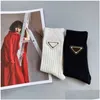 Herrensocken Designer für Männer Frauen Baumwolle Atmungsaktive Socke mit Leder Metall Logo Stück Drop Lieferung Bekleidung Unterwäsche Herren Dhgth