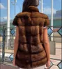 Femmes fourrure fausse hiver 100% gilet de fourrure de vison réel haute qualité dames veste chaude hiver mode style de rue européen 230828