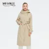 Womens Wool Blends MIEGOFCE Spring Autumn Fashion Long Trench Coat Female Hooded Belt Jacket Casual Loose Windbreaker Parka F23809 230828