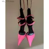 Dress Shoes Summer High-end New Metal Stiletto Sandals Fashion Pointy Catwalk Fashion Single Shoes Sexy Nightclub Party Wedding High Heels T230829