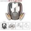 Schutzkleidung 7 in 1 6800 Gasmaske Farbe Gasmaske Weitfeld-Vollgesichtsmaske Atemschutzmaske Sprühfarbe Silikonmaske 6800 HKD230826