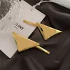 2pcs Hair Clips Fashion Women Girl Jewelry Designer Material Triangle Brand Letter Barrettes Hair Accessories Gold Silver