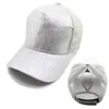 Bollmössor Casual Baseball Cap Solid Color Justerable Women's Hat Sequins Shine Hip Hop for Ladies Summer Glitter Hats TG0213