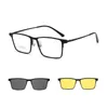 Fashion Sunglasses Frames YIMARUILI Magnetic Clip Polarized Sunglasses Driving UV Pure Square Optical Prescription Glasses Frame Men T93010Y 230825