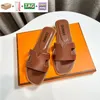 Slides Leather Sandals Flat Slide Flip Flops Womens Designer Women Slippers Summer Luxury Ladies Beach Gai With Box Orans Sandal Slipper Sneaker Dust Bag