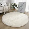 Tappeto rotondo super morbido in peluche Tappetino soffice bianco per soggiorno Decorazioni per la casa Camera da letto Decorazione della stanza dei bambini Tappeto a pelo spesso HKD230828