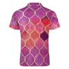 Polos Polos Pink Polo koszule Mozaik Morroco Casual Shirt Codziennie Y2K Men krótkie rękawy T-shirts