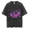 メンズTシャツBERSERK PRINT T SHIRT MEN VINTAGE WASHED TシャツアニメガットグラフィックTシャツHIPHOP STREETWEAR TEES SUMMERカジュアルコットンティープラス230828