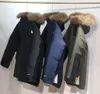 23ss homens designers jaquetas comprimento para baixo co-branding gola de pele carta bordado roupas stand mens à prova de vento e impermeável Outerwear Parkas