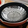 Double Boilers Retractable Stainless Steel Food Fruit Vegetable Drain Basket Pan Steamer Poacher Cooker Steaming Tray Folding Bowl