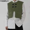 Tops 2023 Koreaanse stijl nieuwe heren effen all-match eenvoudig gilet mode lederen gesp rits ontwerp korte vesten S-5XL HKD230828