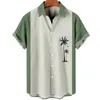 Camisas casuais masculinas 2023 camisa 3d impressão verão roupas curtas topo coco praia lapela luxo solto e respirável retro harajuku blusa