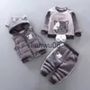 Zestawy odzieży Baby Boys Dziewczyny ciepły zestaw zimowy kreskówka kotów zagęszczanie z kapturem watatakiem trzyosiec sportowy