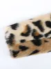 Женская меховая искусство нераццирри Осенний зимний леопардовый принт густой теплый мягкий укороченный куртка ночки пиджак с длинным рукавом с розовым воротником 230828