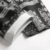 Męskie dżinsy mężczyźni Paisley Bandanna drukowana moda 3D Digital Malowane dżinsowe spodnie Slim Strone Black Spodni 230828