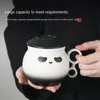 Mugs Panda Mug with cover Office cup Tea water separation Ceramic Home company business gifts 230828