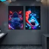 Colorido gamepad poster sala de jogos pintura em tela abstrata arte da parede imprime fotos para meninos quarto gamer sala de jogos decoração de casa sem moldura wo6