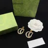 Boucles d'oreilles de styliste pour femmes, breloques avec lettres, cadeau pour femme, aiguille en argent S925, fourniture de bijoux à la mode