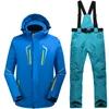 Costumes de ski Costume de ski hiver chaud épaississement veste hommes extérieur coupe-vent imperméable respirant placage manteau bavoir pantalon 230828