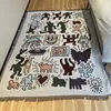 Dekens Textiel City Ins Legpuzzel Gooi Deken Jacquard Geweven Graffiti Huis Decoratief Kwasten Wandtapijt Outdoor Campingmat 230828