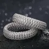 Przeszedł test nowy modny 925 Sterling Silver Full Bling Certyfikowany pierścionek z diamentem Moissanite dla mężczyzn Kobiety Prezent zaręczynowy Rozmiar 7-12